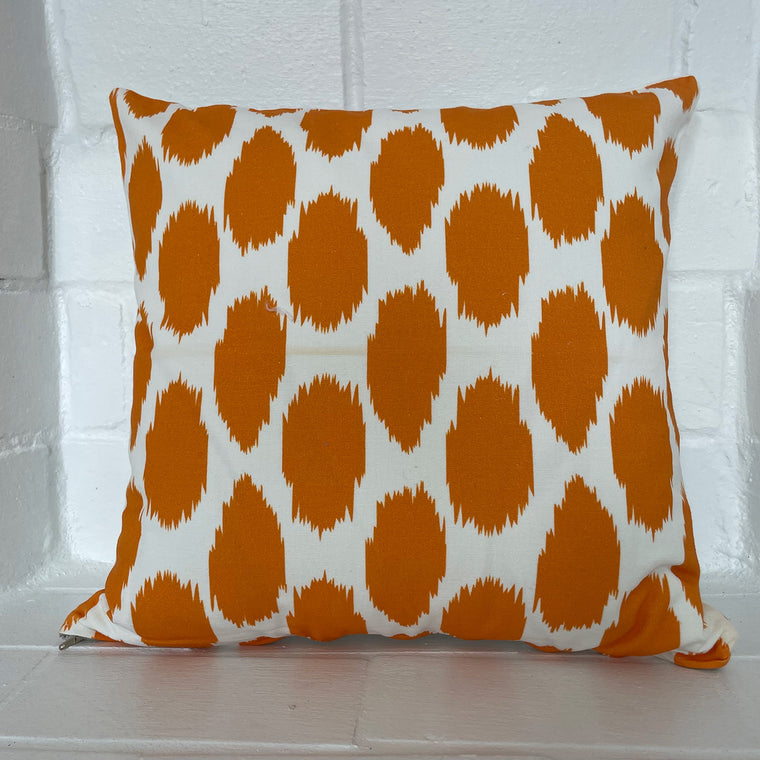 OC29 Cheeky Ikat Print Tangerine organic cotton pillow cover